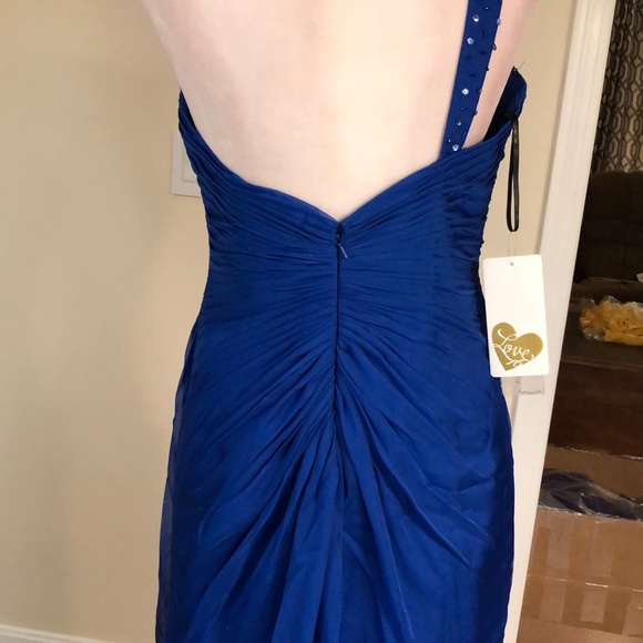 Royal chiffon one shoulder - Picture 5 of 11